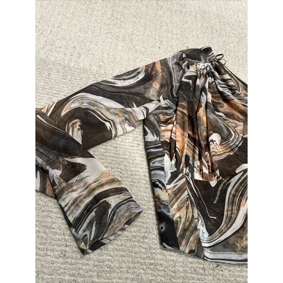 NWT ZARA ASYMMETRICAL TULLE CORSETRY CROP TOP sz M 4661 433 120 One Sleeve - Picture 2 of 5